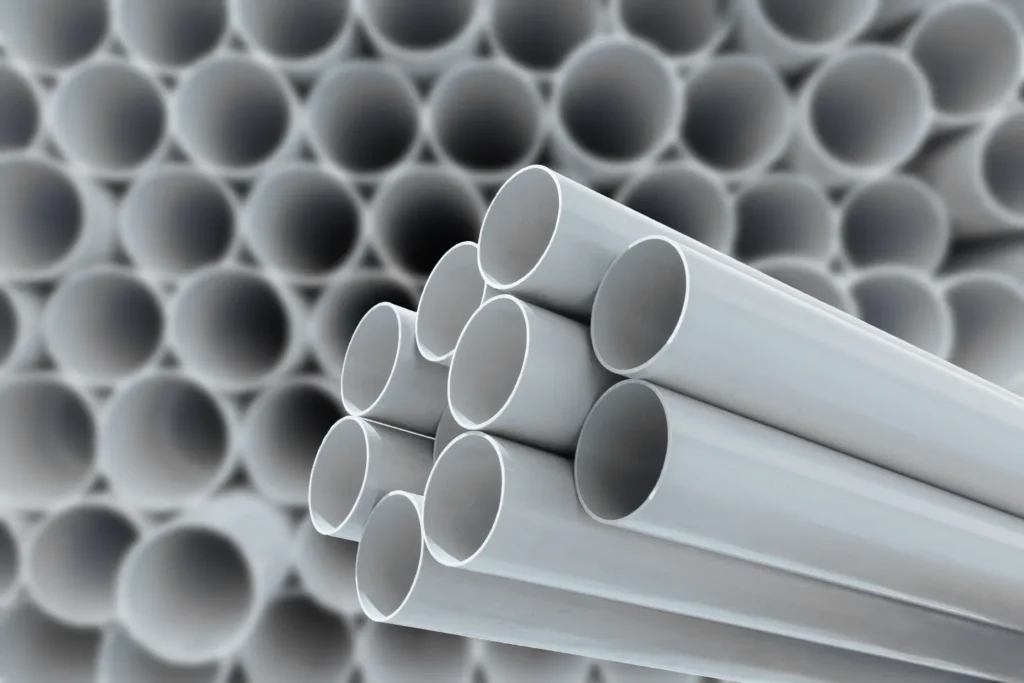 A picture of light gray pipes